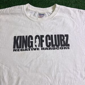 Rare King‎ Of Clubz Negative Hardcore Band T-Shirt White Mens Size XL Vtg